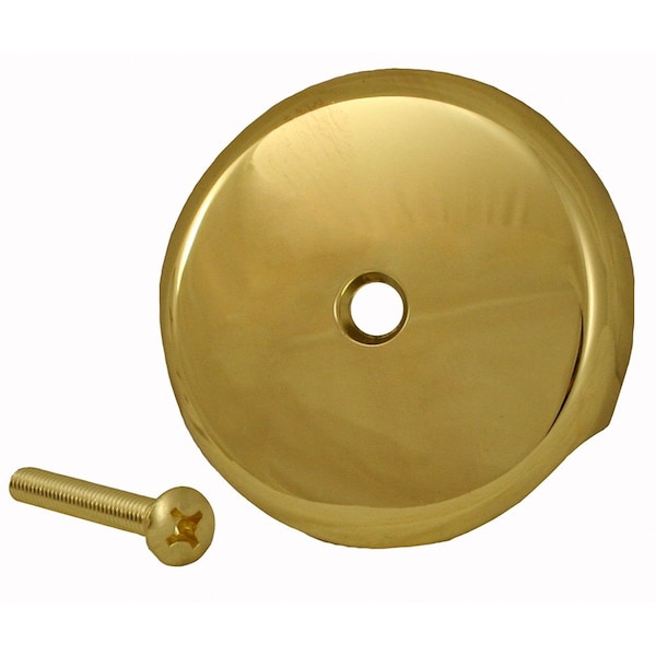 Jones Stephens Polished Brass One-Hole Overflow Plate with Screw T08012 - main